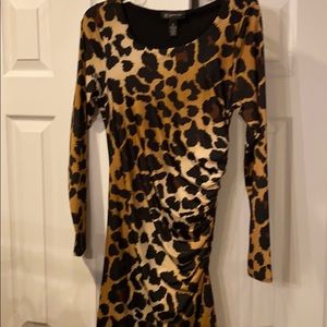 leopard fitted dress